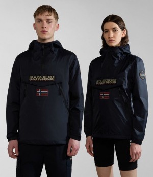 Anoraks Napapijri Rainforest Ripstop Anorak Jacket - Unisex Panske Čierne | 296817BHO