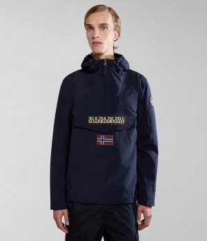 Anoraks Napapijri Rainforest Summer Anorak Jacket Panske Tmavo Modre | 304187PJA