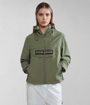 Bundy Do Dažďa Napapijri Rainforest Open Summer Jacket Damske Zelene | 653041INV