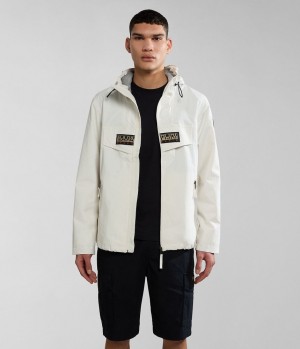 Bundy Do Dažďa Napapijri Rainforest Open Summer Jacket Panske Biele | 571824JOM