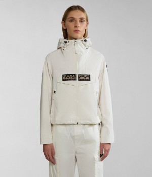 Bundy Do Dažďa Napapijri Rainforest Open Summer Jacket Damske Biele | 648170ZYD