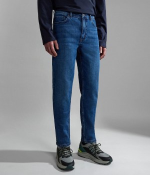 Chino Nohavice Napapijri Solveig Denim Panske Modre | 672094NZS