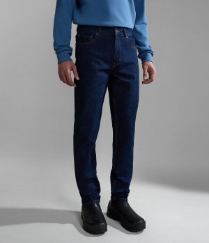 Chino Nohavice Napapijri Solveig Denim Panske Tmavo Modre | 254983DZT