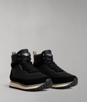 Cizmy Napapijri Snowrun Leather City Boots Damske Čierne | 420597PUO