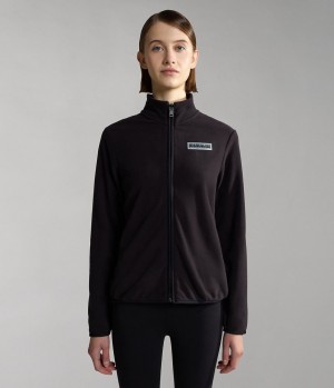 Fleece Napapijri Iaato Full-Zip Fleece Damske Čierne | 632987ULT