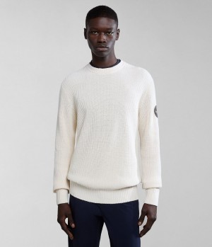 Jumpers Napapijri Gwich Jumper Panske Biele | 219054TIH