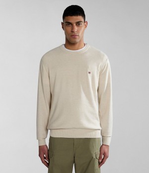 Jumpers Napapijri Linen Jumper Panske Biele | 189305MZY