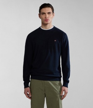 Jumpers Napapijri Linen Jumper Panske Tmavo Modre | 385419CJE