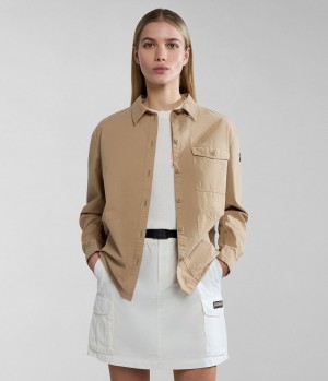 Kosele Napapijri Boyd Overshirt Jacket Damske Béžové | 781256HLI