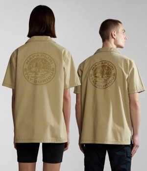 Kosele Napapijri Boyd Short Sleeve Shirt Damske Béžové | 182597QDT