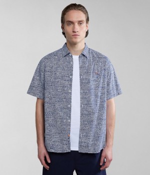 Kosele Napapijri Ronge Short Sleeve Shirt Panske Modre | 685301VWD
