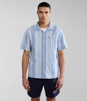Kosele Napapijri Tulita Short Sleeve Shirt Panske Modre | 821793SOT