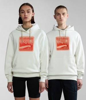 Mikina s Kapucnou Napapijri Boyd Hoodie Damske Biele | 862530VKT