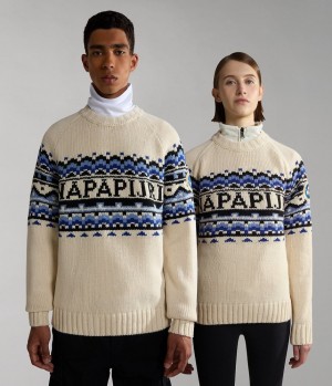 Pleteniny Napapijri Horlick Crew Neck Jumper Damske Biele | 127049KBW