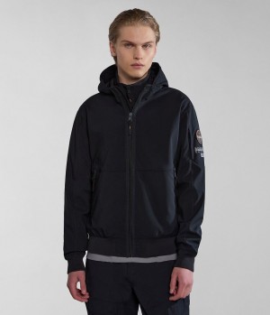 Short Jackets Napapijri Melville Mono-material Shell Jacket Panske Čierne | 753498DZE