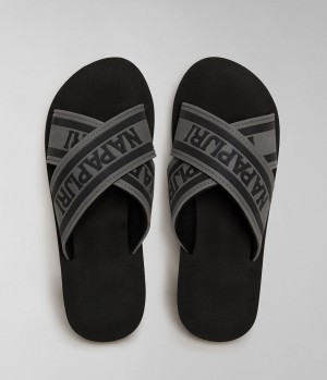 Slapky Napapijri Stick Sliders Damske Čierne | 476359KZX