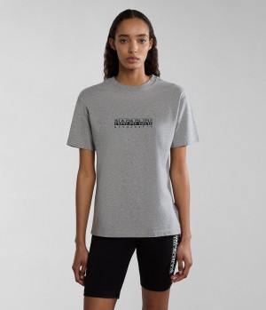 Tricko Napapijri Box Short Sleeve T-Shirt Damske Siva | 567821SAB