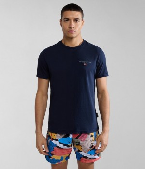 Tricko Napapijri Elbas Short Sleeve T-Shirt Panske Tmavo Modre | 984327UTZ
