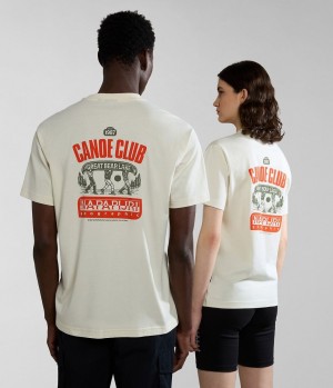 Tricko Napapijri Gouin Short Sleeve T-Shirt Panske Biele | 602934JIG
