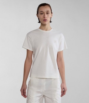 Tricko Napapijri Nina Short Sleeve T-shirt Damske Biele | 138975ESR