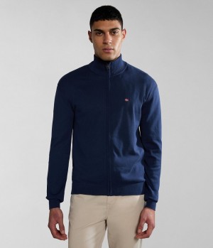 Zip Jumpers Napapijri Decatur Full-Zip Jumper Panske Tmavo Modre | 649578OEG