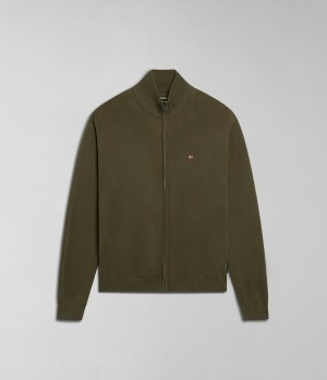 Zip Jumpers Napapijri Decatur Full-Zip Jumper Panske Zelene | 261487MTY