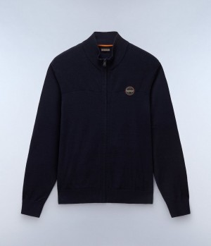 Zip Jumpers Napapijri Derri Full-Zip Jumper Panske Tmavo Modre | 346058HYM