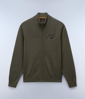 Zip Jumpers Napapijri Derri Full-Zip Jumper Panske Zelene | 162345FLE