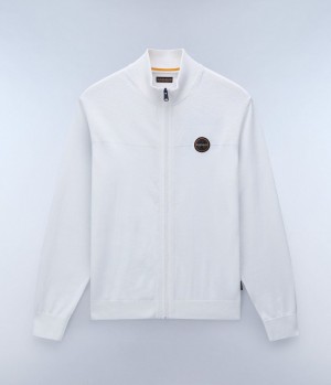 Zip Jumpers Napapijri Derri Full-Zip Jumper Panske Biele | 018439LAT