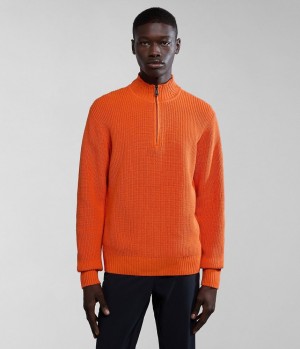 Zip Jumpers Napapijri Gwich Half-Zip Jumper Panske Oranžové | 584970JIO