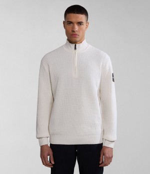 Zip Jumpers Napapijri Gwich Half-Zip Jumper Panske Biele | 342710PJN